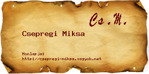 Csepregi Miksa névjegykártya